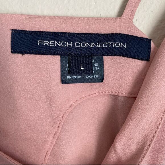 FRENCH CONNECTION peplum pleated pink crop tank top - Picture 4 of 6